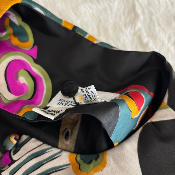 Smithsonian Institution Thai Silk Butterfly Caftan Kaftan One Size Travel Resort - Picture 10 of 10